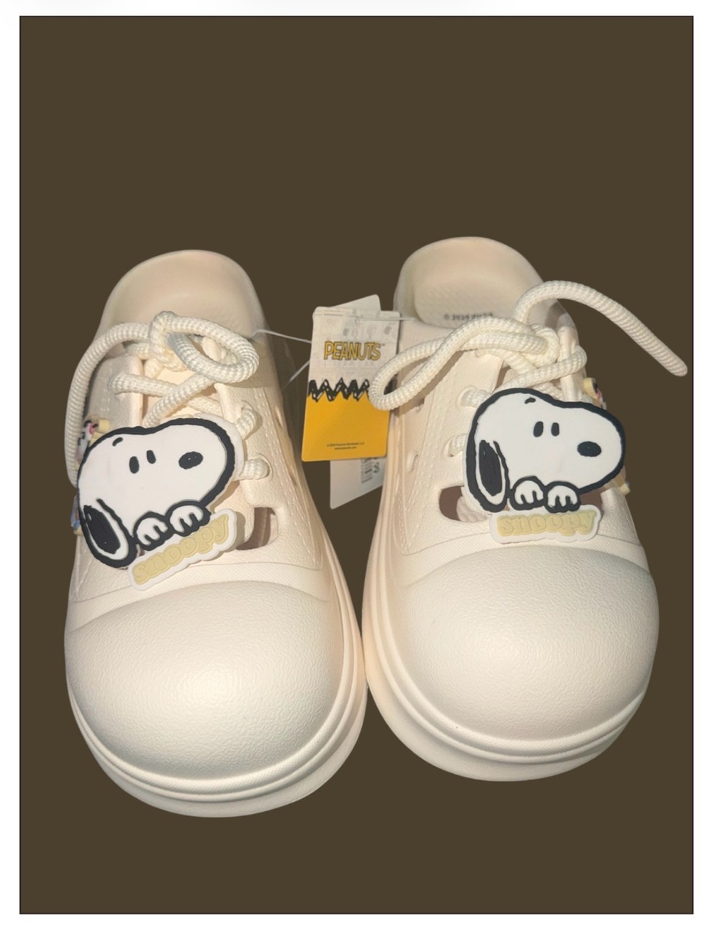 *new* Women’s Cream Snoopy Lace-Up Mules - Picture 8 of 10